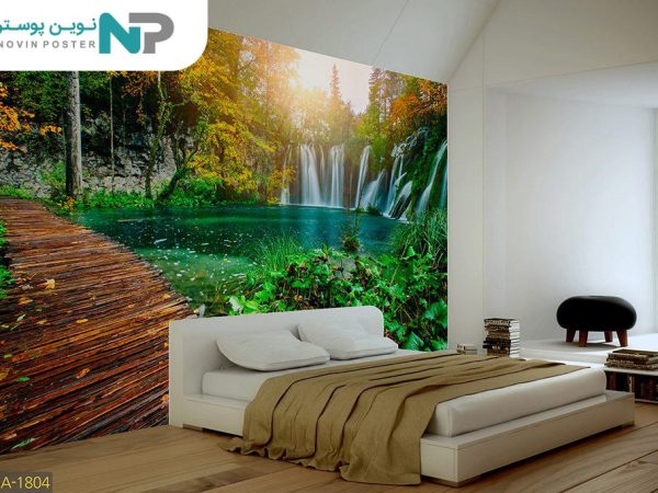 پوستر دیواری آبشار و پل چوبی 1804_6779ffe2da9df.jpeg