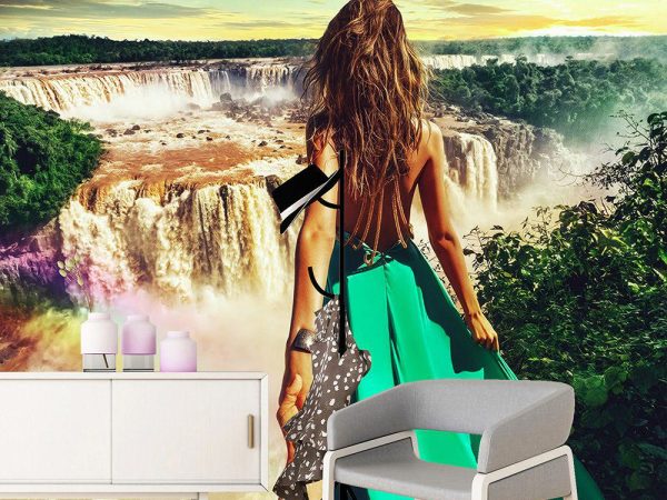 پوستر دیواری دختر و آبشار 1077_6779db46d5a6b.jpeg