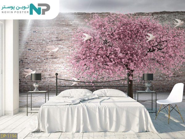 پوستر دیواری درخت و شکوفه و پرنده 1194_67796ce3424e4.jpeg