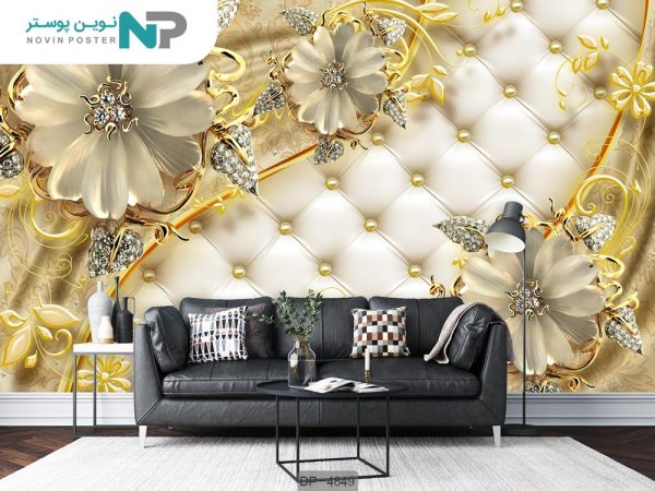 پوستر دیواری سه بعدی گل طلایی 4849_67697fcd57730.jpeg