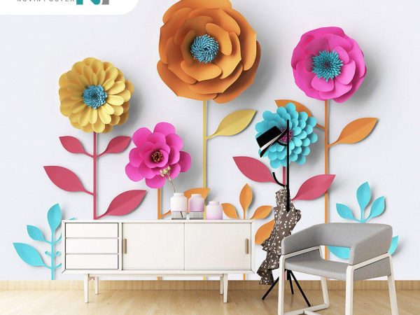 پوستر دیواری گل های پوستری رنگی رنگی 1671_6779fb67e8669.jpeg