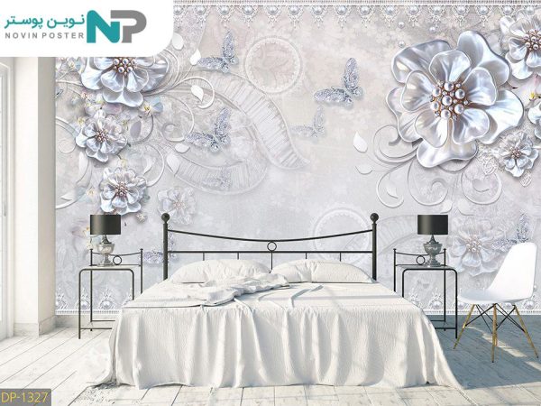پوستر دیواری گل کریستالی و پروانه 1327_67712d6e8244e.jpeg