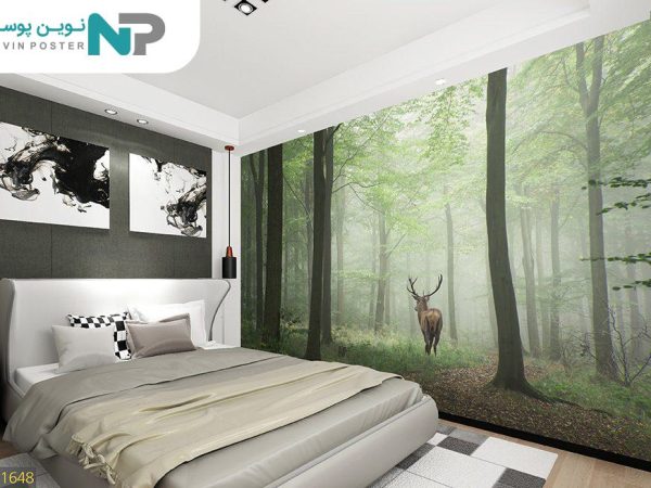 پوستر دیواری گوزن و جنگل مه آلود 1648_6779fa2a9d30b.jpeg